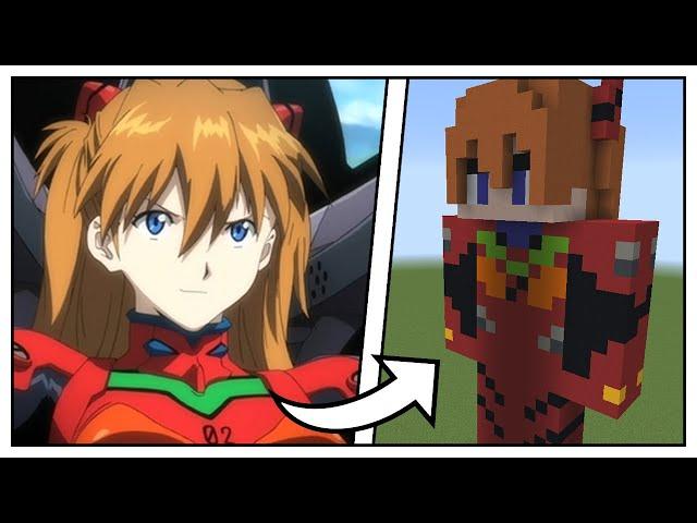 How to Build a Asuka Langley Statue (Neon Genesis Evangelion) - Minecraft