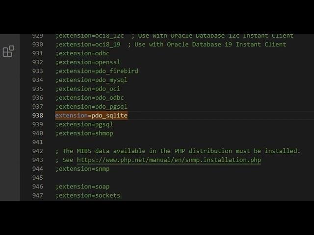 PDO_SQLITE Connection failed error: could not find driver