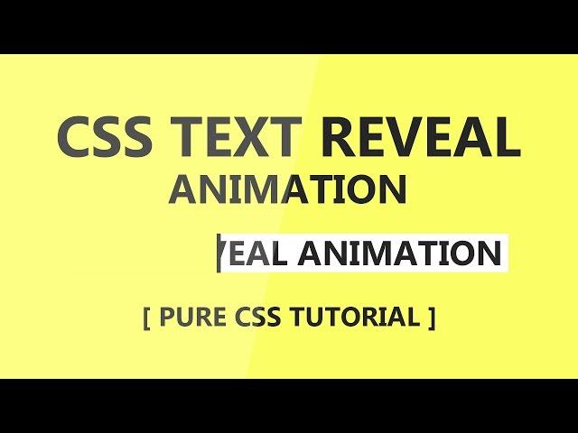 Css3 Text Reveal Animation - Pure Css Tutorial - Latest Animation Effect