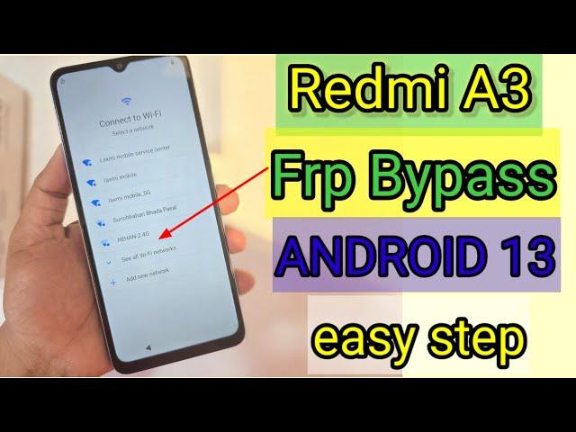 redmi A3 frp bypass/redmi A3 2024 google account lock /miui 14  redmi a3 google account bypass