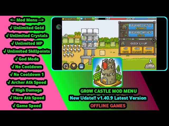 GROW CASTLE MOD MENU 1.40.9 UNLIMITED COIN, GEMS, GOD MODE | NEW UPDATE!!