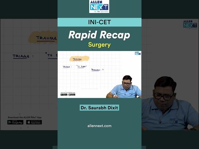 INI-CET | Surgery: Rapid Recap | Dr. Saurabh Dixit #inicet #rapidrevision #surgery