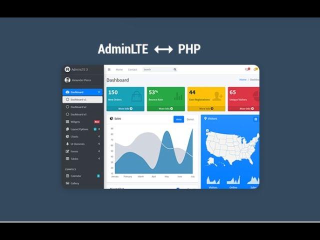 Implement AdminLTE Template in PHP & MySQL || Part - 01