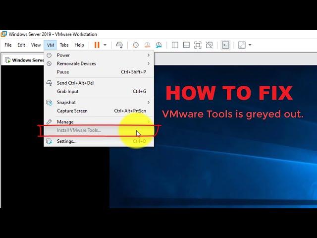 How to install VMware tools if the option is grayed out in VMware Workstation