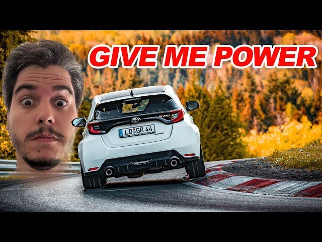 Need more power! GR Yaris on the Nurburgring, tough time catching a Porsche 718 GT4