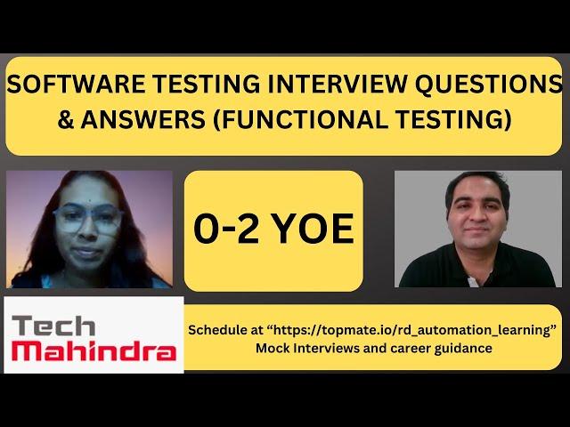 Software Testing Interview Questions and Answers | RD Automation Learning