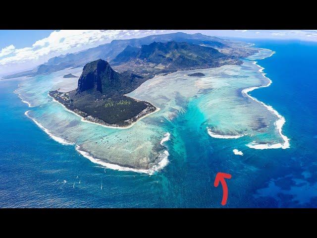 Underwater Waterfall in Mauritius Island