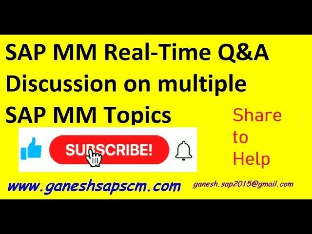 SAP MM Real-Time Q&A Discussion on multiple SAP MM Topics #SAPBestRealTime #SAPInterviews #YouTube