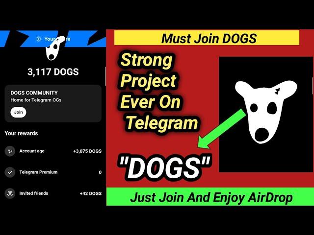 How to Join and Work on DOGS || Strong Project Ever On Telegram Bot || #dogs