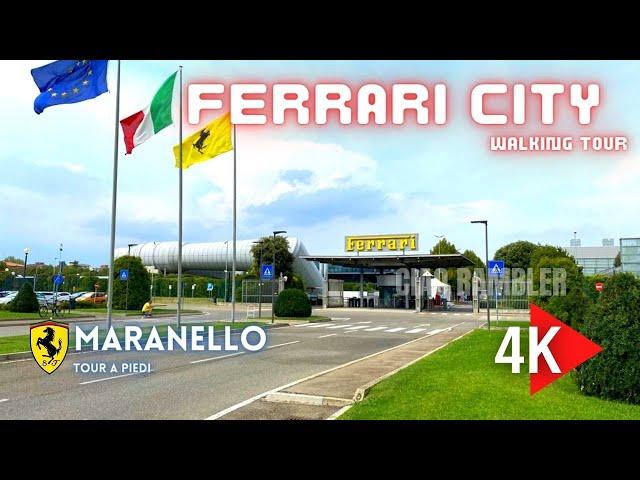 4K: Walking tour around FERRARI |  Maranello, Italy