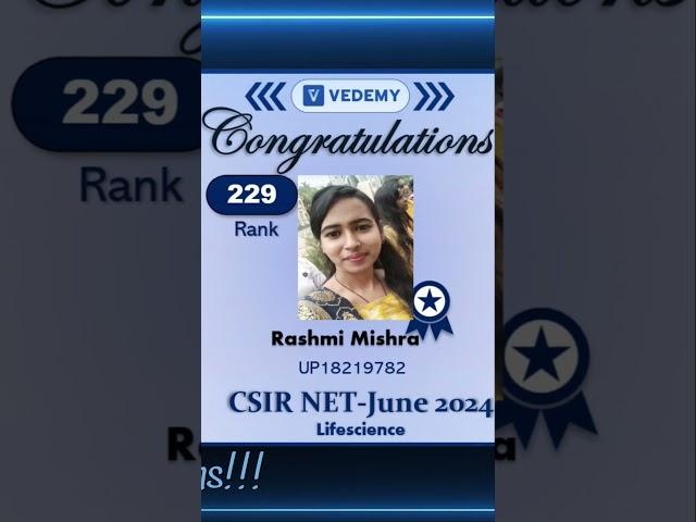 CSIR-UGC-NET June 2024 Result | 150+ Qualifications | Congratulation to All | Vedemy |