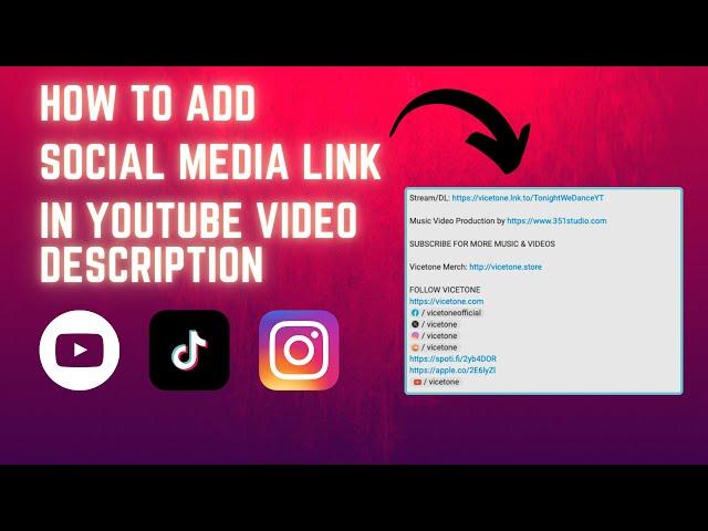 How to Add Social Media Link in YouTube Video Description (Tutorial)