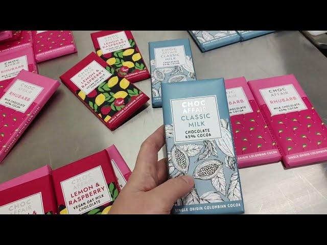 Foil & Paper Chocolate Bar Wrapping | Low Volume Chocolate Packaging Machine | Dual Packaging Styles
