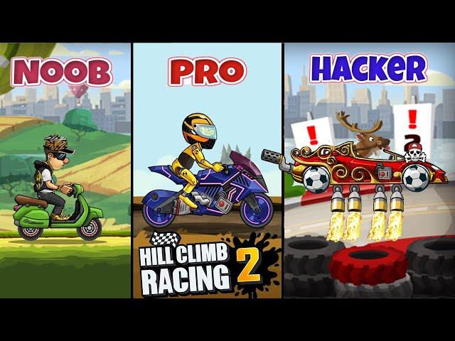 Hill Climb Racing 2 - NOOB vs PRO vs HACKER - HCR2 Ultimate Compilation