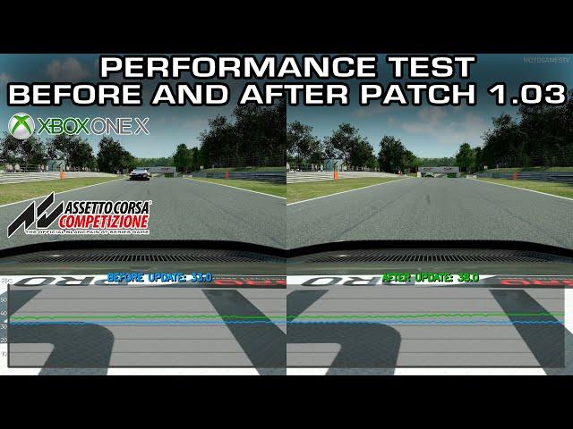 Assetto Corsa Competizione - Xbox One X Performance Test - Before and After Patch 1.03