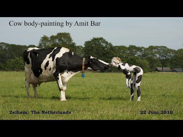 Art video: Cow Body-painting by Amit Bar.  EDSA content.