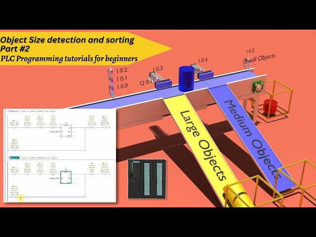 Object Size detection and sorting using PLC Ladder Logic || Part #2