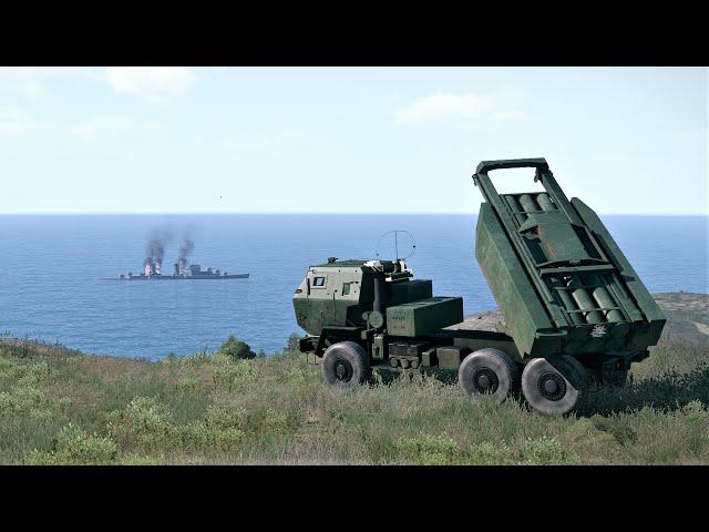 Russian Missile Warship Destroyed by Ukraine HIMARS Artillery Rocket System - ARMA 3