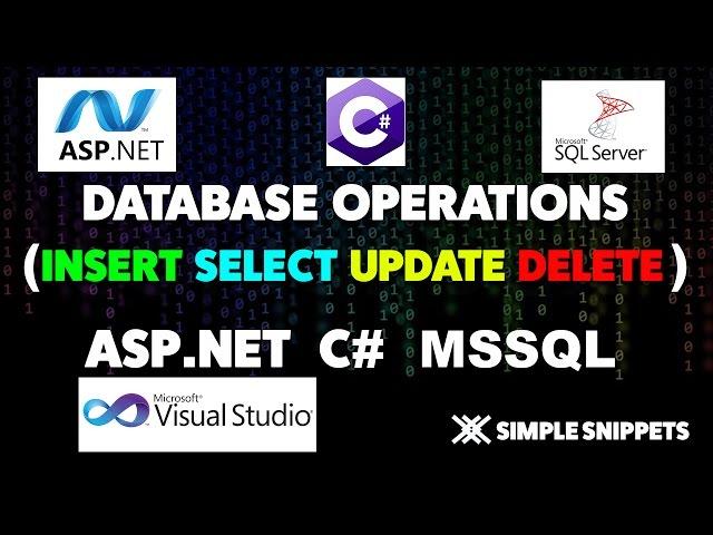 Insert Update Delete in ASP.NET with C# | Database Operations in C# ASP.NET