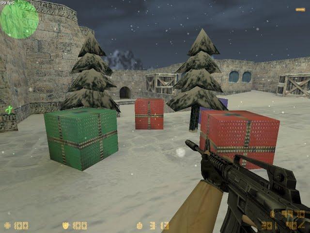 28 Counter-Strike CS 1.6 de_dust2_xmas gameplay vs expert bots christmas xmas