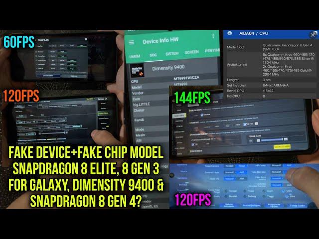 Unlocker/Buka Pubg+Codm+ML+Fifa Ultra Grafik 60-144Fps Fake Device+Dimensity 9400+Snapdragon 8 Elite