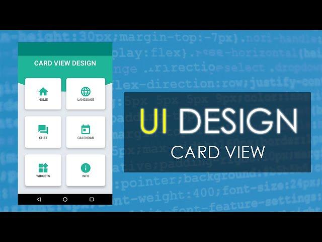 CardView UI Design Android Studio | Using Grid Layout