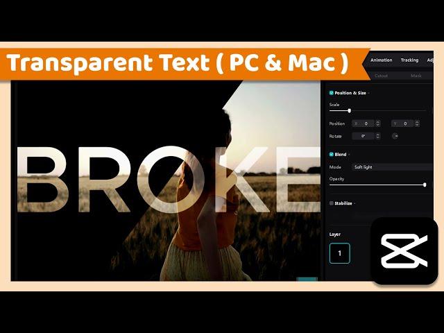 Create Transparent Text | CapCut PC Tutorial