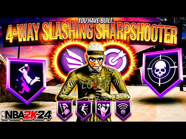 NEW BEST 4-WAY SLASHING SHARPSHOOTER BUILD IS THE GAMEBREAKING BEST GUARD BUILD IN NBA 2K24!