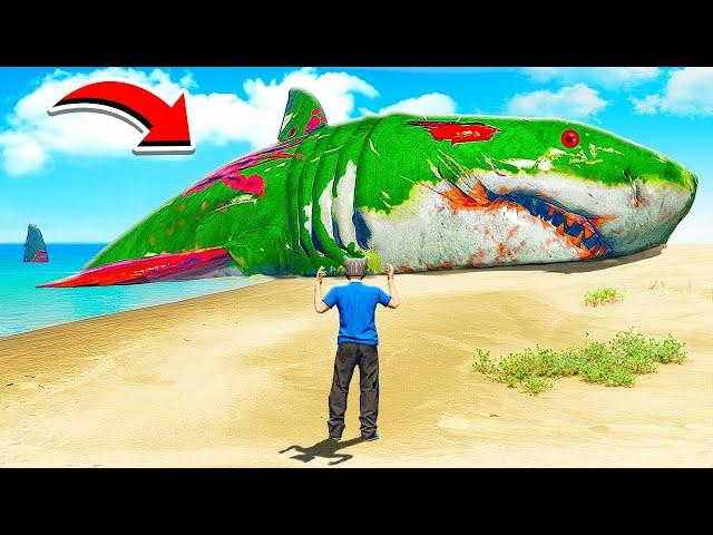 FOUND A ZOMBIE MEGALODON IN GTA 5 MODS! A GIANT SHARK ATTACKED ME!