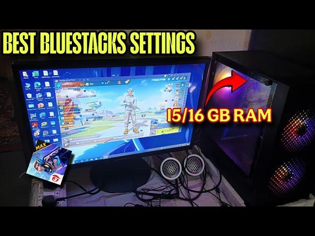 Gaming pc Best BlueStacks settings for FREE FIRE/₹25k #freefire #pc/Lowand PC best emulator settings