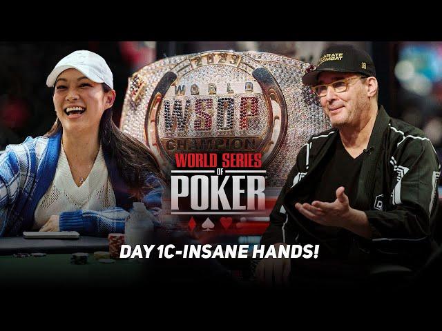 WSOP Main Event 2024 - Day 1c INSANE HANDS with Phil Hellmuth & Arden Cho