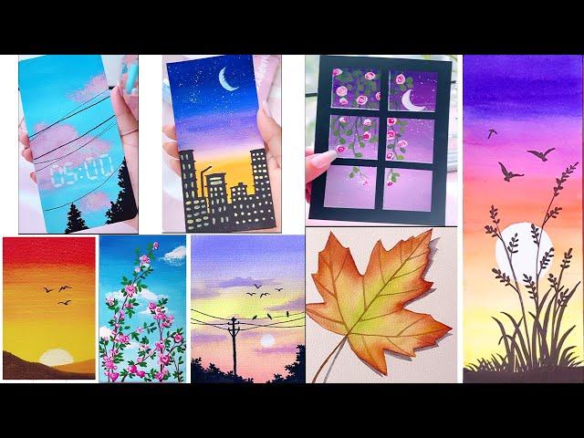 11 Amazing painting ideas || Scenery Painting || Easy Painting For Beginner