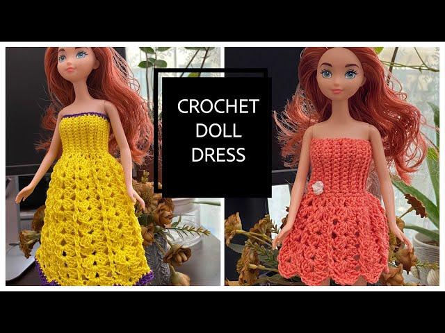Easy Crochet Doll Dress Tutorial | English