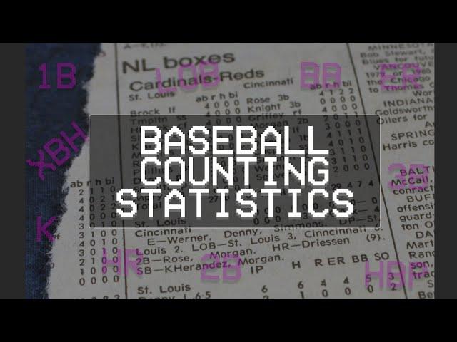 Baseball Stats: Counting Stats