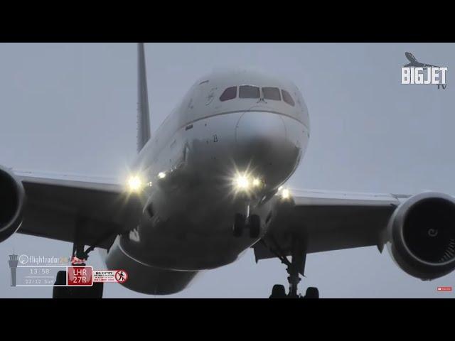 LIVE: Head-On Windy Landings at London Heathrow Airport