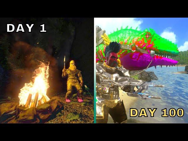 SURVIVING 100 DAYS ON THE ISLAND HARDCORE - ARK MOBILE (EP1 DAY 1 TO 10)