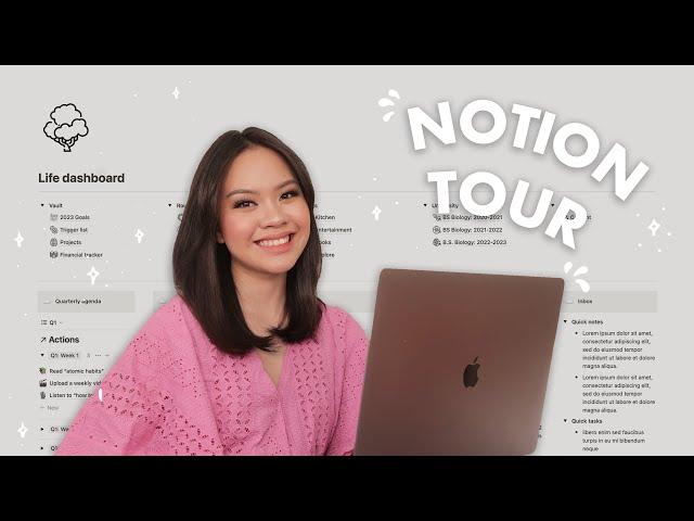 notion tour ️ how i organize my life as a college student + notion tips + free template!