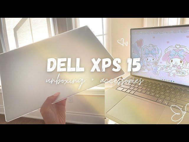 aesthetic laptop unboxing !! dell xps 15 9350 | my melody themed + customizing 