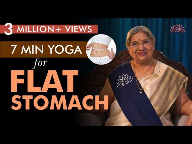 7 Minute Yoga for Flat Stomach at Home | Yoga for flat stomach for beginners | Dr. Hansaji Yogendra