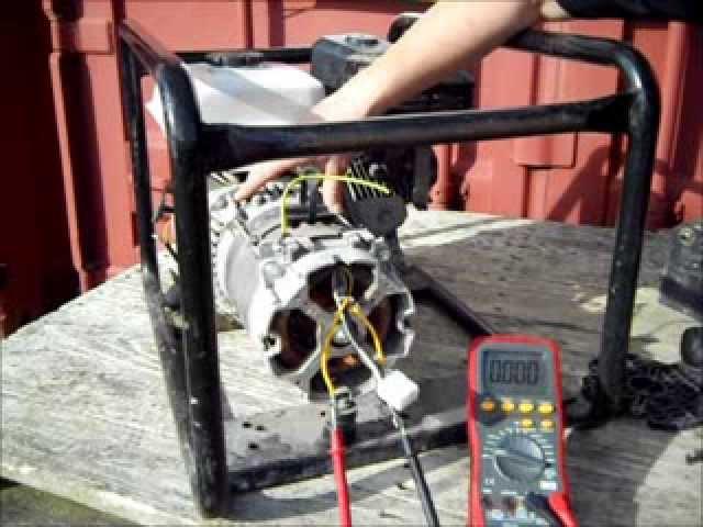 Electricity Generator Brushless Alternator Testing - Generator with a capacitor.