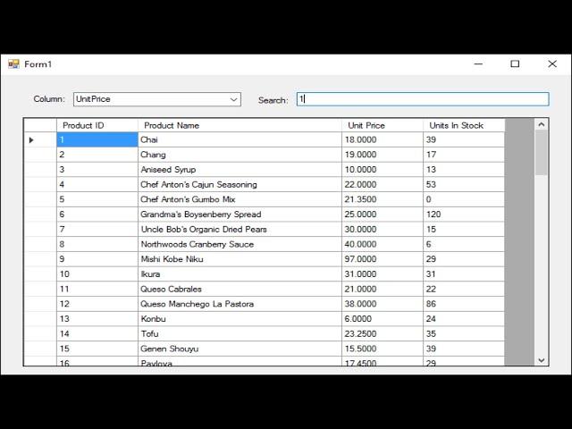 C# Tutorial - Search DataGridView by using TextBox | FoxLearn