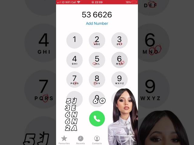 Jenna Ortega NAME Into a number..AND then I Call it | IPhoneDialSongs #shorts