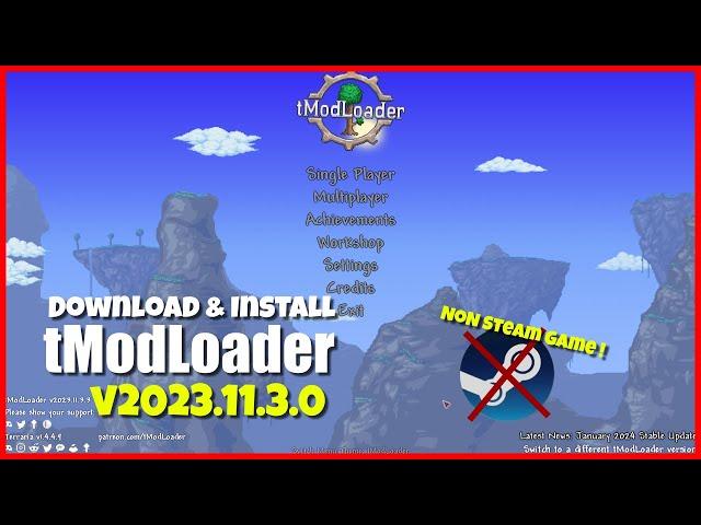 Download and Install tModLoader v2023.11.3.0 for Non-Steam Terraria 1.4.4.9 V4