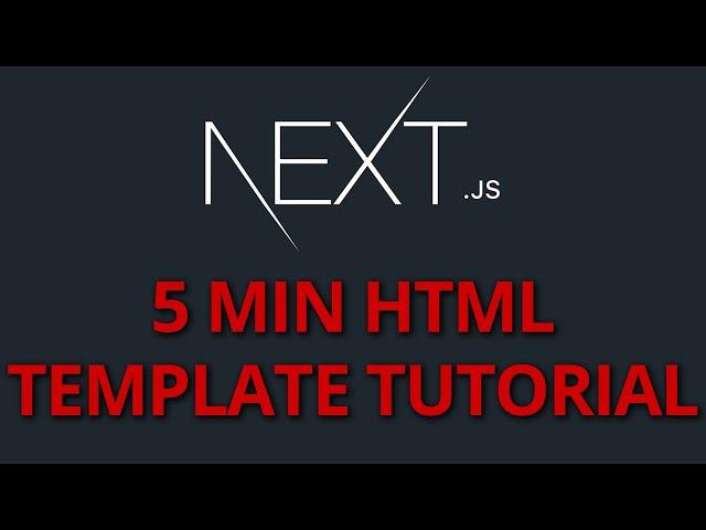 Next.js HTML Template Tutorial in 5 mins (as React beginner)