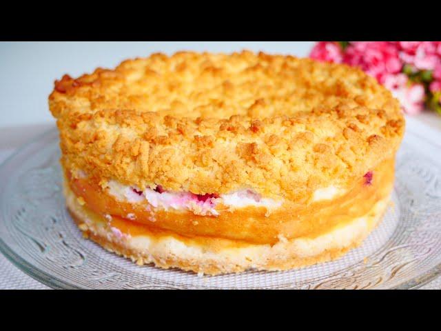 Creamy yoghurt crumble cake | delicious and quick cake recipe from my childhood