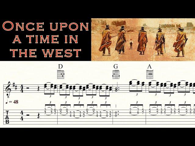 ONCE UPON A TIME IN THE WEST | ENNIO MORRICONE | Guitar Lesson | Melody & Chords | TAB & Sheet music