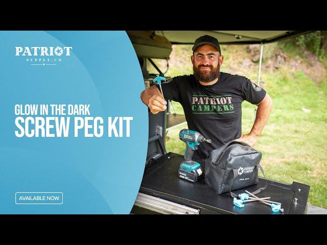 Patriot Campers Glow In the Dark Screw Peg Kit | Never Bend Pegs Again!