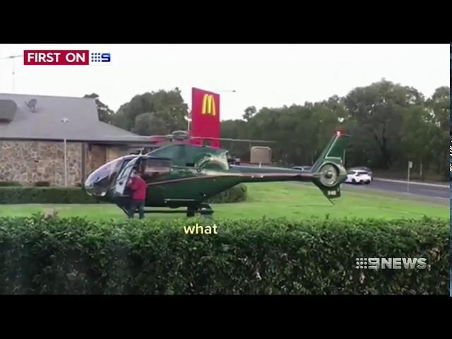 Australian pilot lands his chopper to pick up Maccas