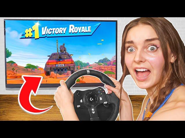 I tried a steering wheel in Fortnite and WON?