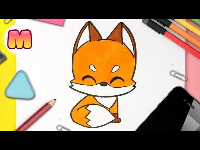 COMO DIBUJAR UN ZORRO KAWAII - dibujos kawaii faciles - Aprender a dibujar animales kawaii